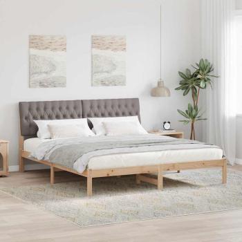 ARDEBO.de - Bettgestell mit gepolstertem Kopfteil Braun 180 x 200 cm