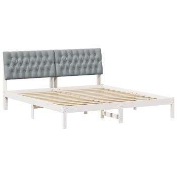 Bettgestell mit gepolstertem Kopfteil Weiß 180 x 200 cm