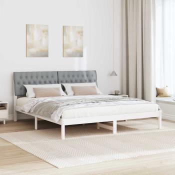 Bettgestell mit gepolstertem Kopfteil Weiß 180 x 200 cm