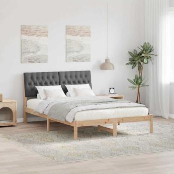 ARDEBO.de - Bettgestell mit gepolstertem Kopfteil Braun 150 x 200 cm