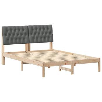 Bettgestell mit gepolstertem Kopfteil Braun 150 x 200 cm