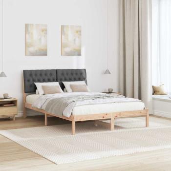Bettgestell mit gepolstertem Kopfteil Braun 150 x 200 cm