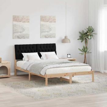 ARDEBO.de - Bettgestell mit gepolstertem Kopfteil Braun 150 x 200 cm