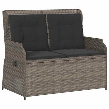 Gartenbank Grau Poly-Rattan