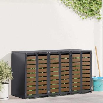 ARDEBO.de - Mülltonnenbox für 3 Behälter Stahl Anthrazit