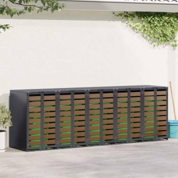ARDEBO.de - Mülltonnenbox für 5 Behälter Stahl Anthrazit