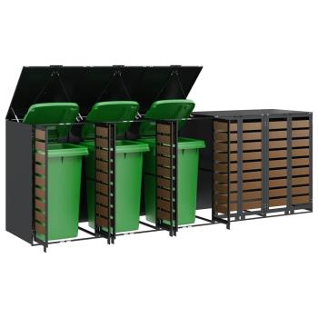 Mülltonnenbox für 5 Behälter Stahl Anthrazit