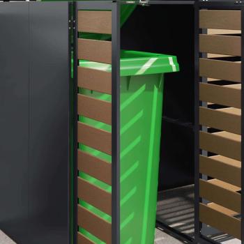 Mülltonnenbox für 5 Behälter Stahl Anthrazit