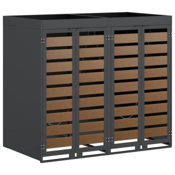 Mülltonnenbox für 2 Behälter Stahl Anthrazit