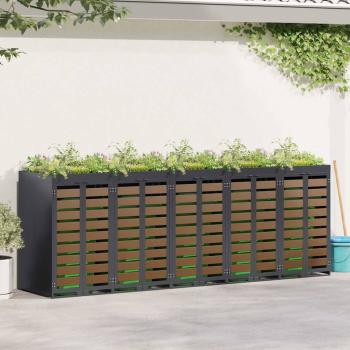 ARDEBO.de - Mülltonnenbox für 5 Behälter Stahl Anthrazit