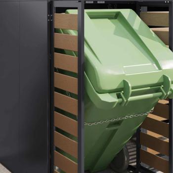 Mülltonnenbox für 6 Behälter Stahl Anthrazit