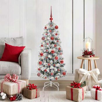ARDEBO.de - Künstlicher klappbarer Weihnachtsbaum Grün und Weiß 120 cm