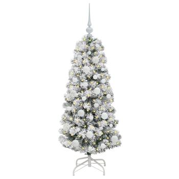 Künstlicher klappbarer Weihnachtsbaum Grün und Weiß 120 cm