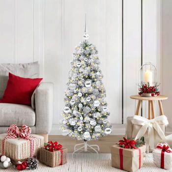 ARDEBO.de - Künstlicher klappbarer Weihnachtsbaum Grün und Weiß 120 cm
