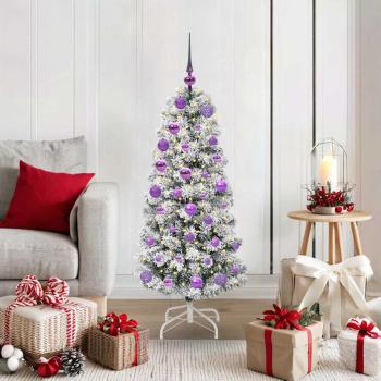 ARDEBO.de - Künstlicher klappbarer Weihnachtsbaum Grün und Weiß 120 cm