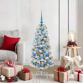 ARDEBO.de - Künstlicher klappbarer Weihnachtsbaum Grün und Weiß 120 cm