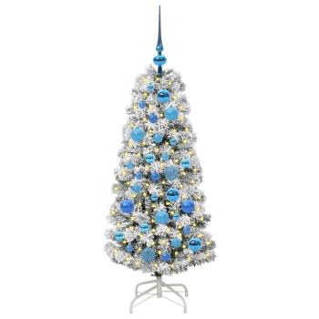 Künstlicher klappbarer Weihnachtsbaum Grün und Weiß 120 cm