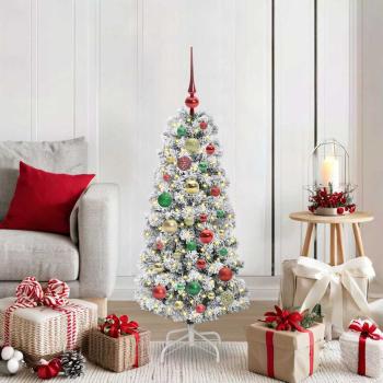 ARDEBO.de - Künstlicher klappbarer Weihnachtsbaum Grün und Weiß 120 cm