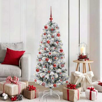 ARDEBO.de - Künstlicher klappbarer Weihnachtsbaum Grün und Weiß 150 cm