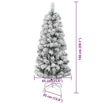 Künstlicher klappbarer Weihnachtsbaum Grün und Weiß 150 cm