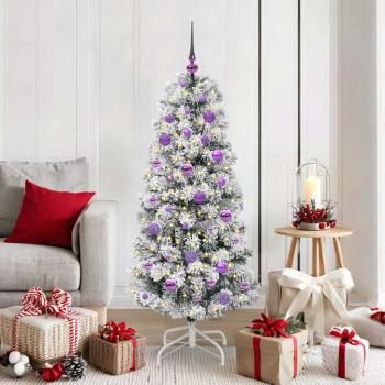ARDEBO.de - Künstlicher klappbarer Weihnachtsbaum Grün und Weiß 150 cm