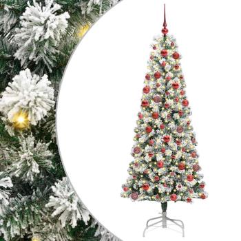 Künstlicher klappbarer Weihnachtsbaum Grün und Weiß 180 cm