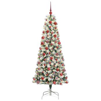 Künstlicher klappbarer Weihnachtsbaum Grün und Weiß 180 cm