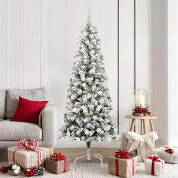 ARDEBO.de - Künstlicher klappbarer Weihnachtsbaum Grün und Weiß 180 cm