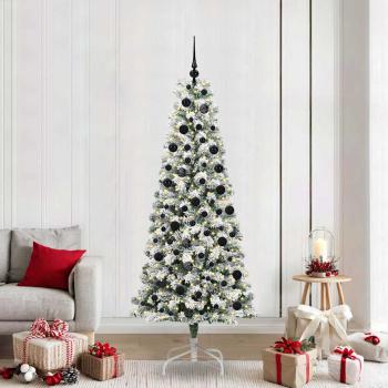 ARDEBO.de - Künstlicher klappbarer Weihnachtsbaum Grün und Weiß 210 cm