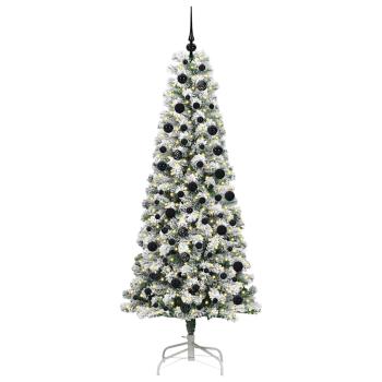 Künstlicher klappbarer Weihnachtsbaum Grün und Weiß 210 cm