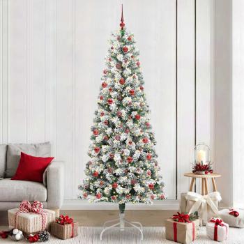 ARDEBO.de - Künstlicher klappbarer Weihnachtsbaum Grün und Weiß 240 cm