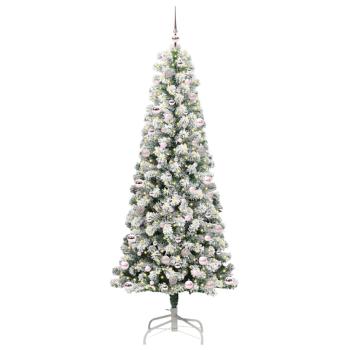 Künstlicher klappbarer Weihnachtsbaum Grün und Weiß 240 cm