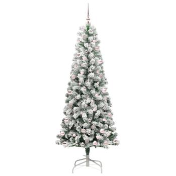 Künstlicher klappbarer Weihnachtsbaum Grün und Weiß 240 cm