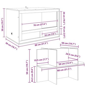 Terrarium Braun 80 x 50 x 100 cm OSB