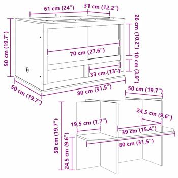 Terrarium Braun 80 x 50 x 100 cm OSB
