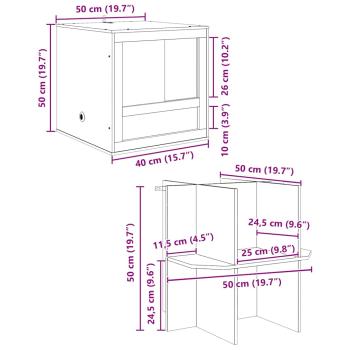 Terrarium Braun 50 x 50 x 100 cm OSB