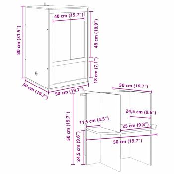 Terrarium Braun 50 x 50 x 130 cm OSB