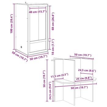 Terrarium Braun 50 x 50 x 150 cm OSB
