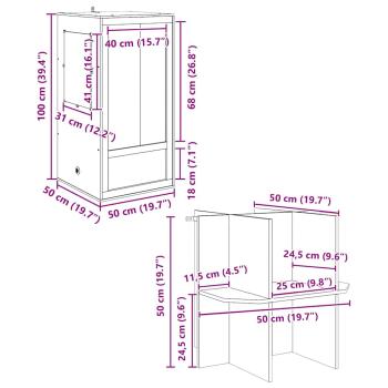 Terrarium Braun 50 x 50 x 150 cm OSB