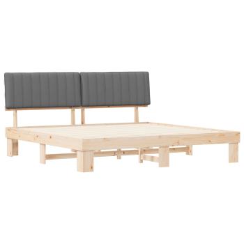 Bettgestell mit gepolstertem Kopfteil Hellgrau 200 x 200 cm