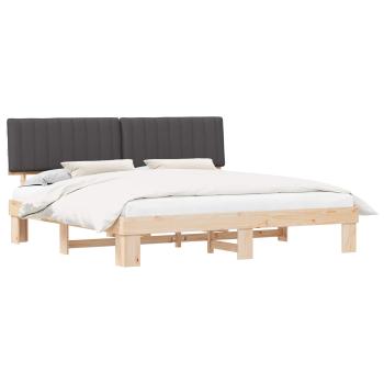 Bettgestell mit gepolstertem Kopfteil Dunkelgrau 200 x 200 cm