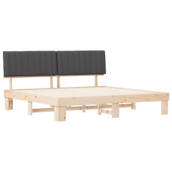 Bettgestell mit gepolstertem Kopfteil Dunkelgrau 200 x 200 cm