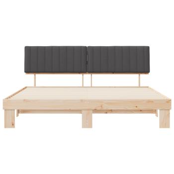 Bettgestell mit gepolstertem Kopfteil Dunkelgrau 200 x 200 cm