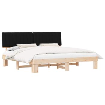 Bettgestell mit gepolstertem Kopfteil Schwarz 200 x 200 cm