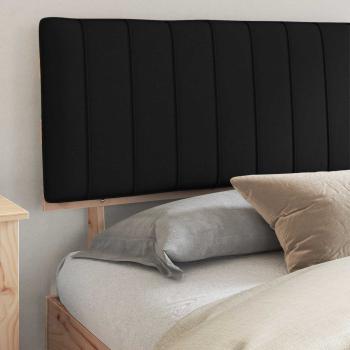 Bettgestell mit gepolstertem Kopfteil Schwarz 200 x 200 cm