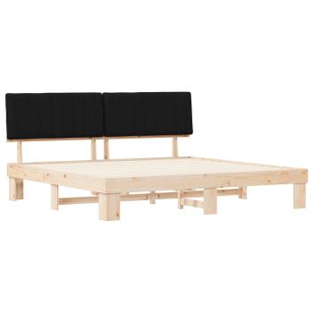 Bettgestell mit gepolstertem Kopfteil Schwarz 200 x 200 cm