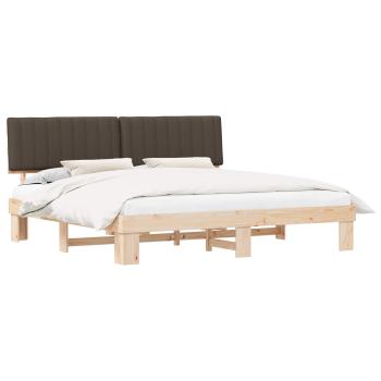 Bettgestell mit gepolstertem Kopfteil Taupe 200 x 200 cm