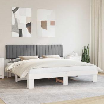 ARDEBO.de - Bettgestell mit gepolstertem Kopfteil Hellgrau 200 x 200 cm