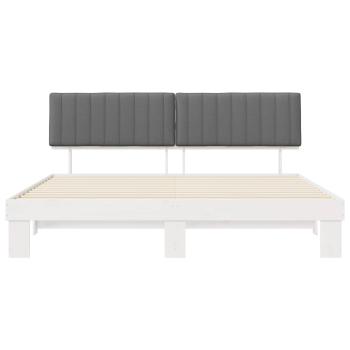 Bettgestell mit gepolstertem Kopfteil Hellgrau 200 x 200 cm