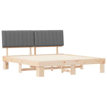 Bettgestell mit gepolstertem Kopfteil Hellgrau 180 x 200 cm